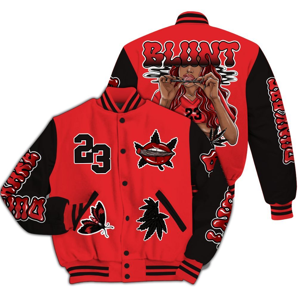 Varsity Jacket To Match Chile Red 9s - Bluntz Unique All Over Print