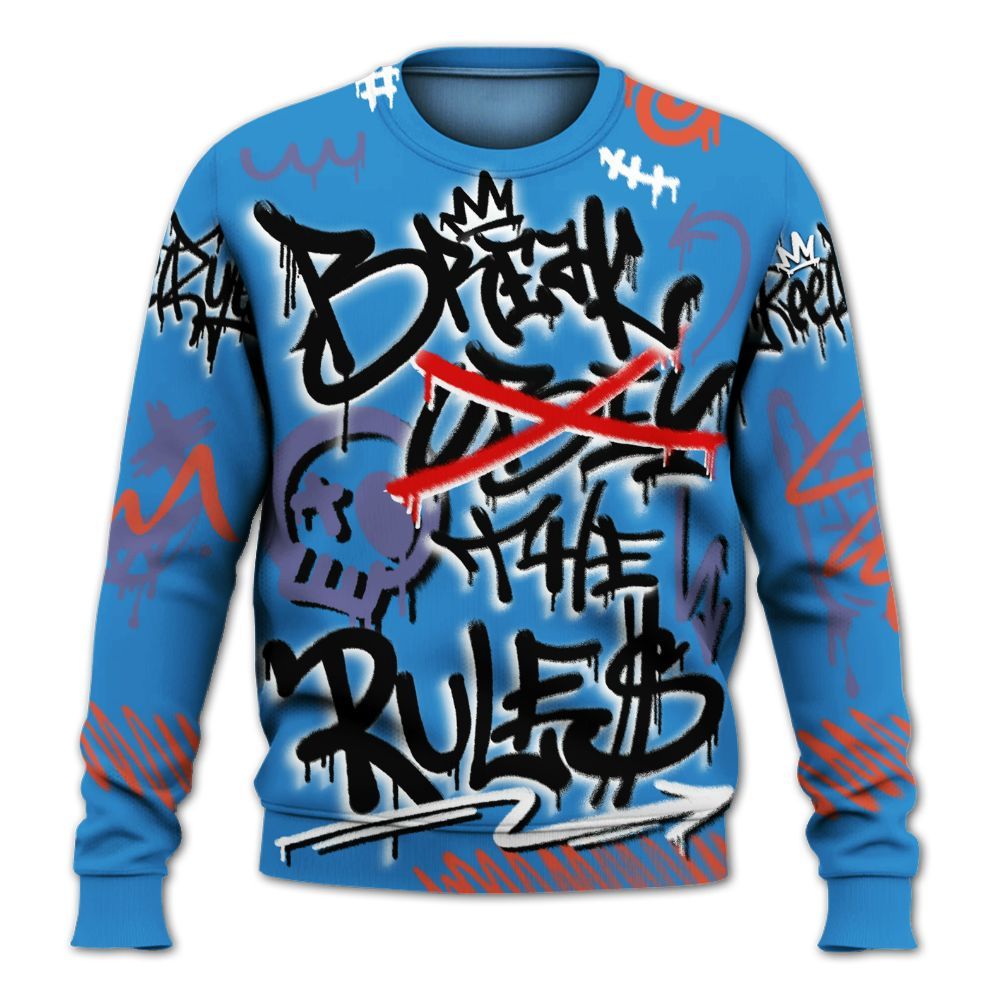 Sweatshirt To Match Hi-Res Blue 700s - Break Rules Streetwear All Over Print