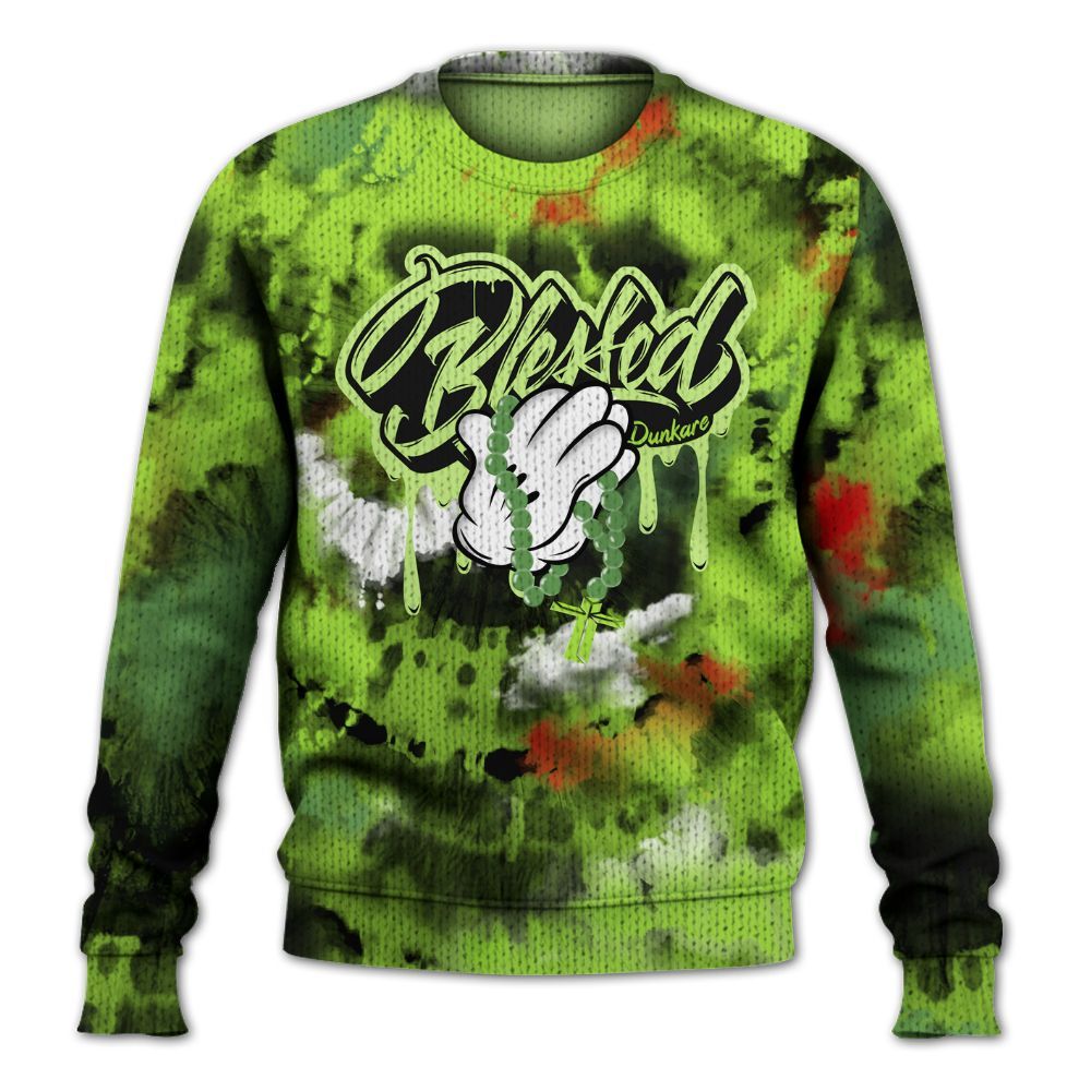 Knitted Sweater To Match Kobe 6 SE Grinch - God Blessed Tie Dye