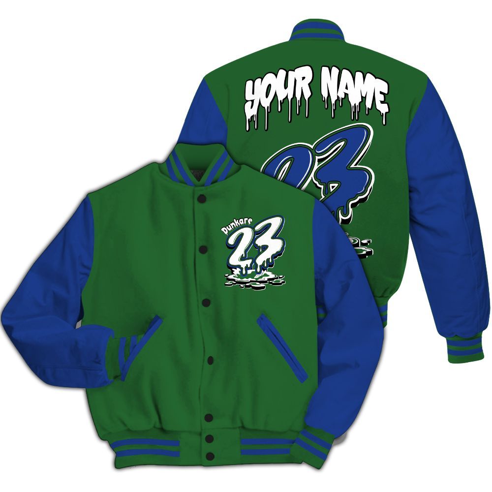 Varsity Jacket To Match Dunk Low Tennis Classic - Custom Name 23 Drip All Over Print