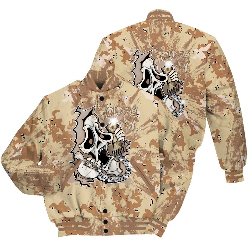 Varsity Jacket To Match Desert Camo 3s Shirt - Hold My Own Graphic Halloween All Over Print