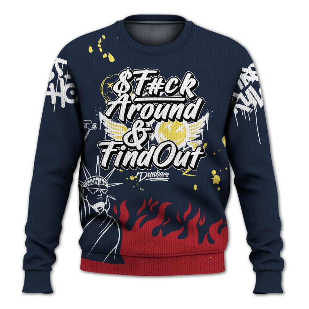 Knitted Sweater To Match Dunk Low COJP What The 2024 - Graphic Fck Around Find Out