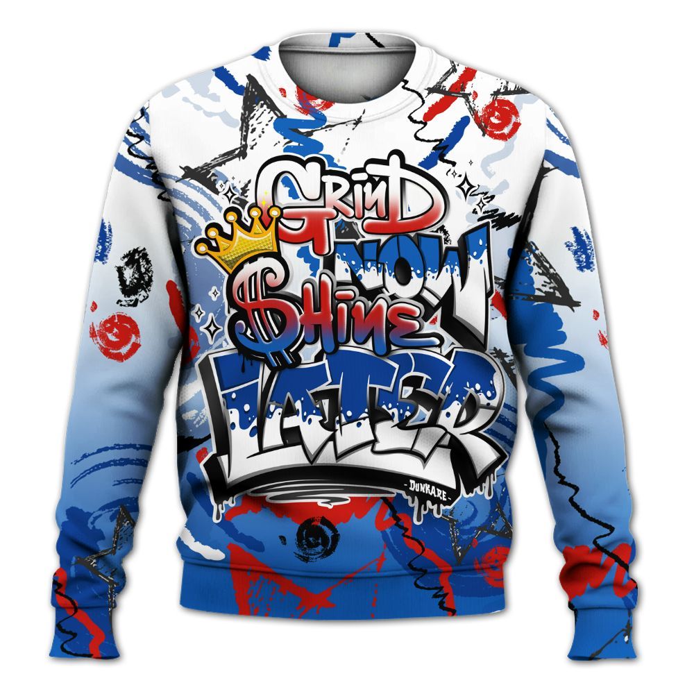Sweatshirt To Match Kobe 6 Game Royal - Grind Shine Later Drip All Over Print