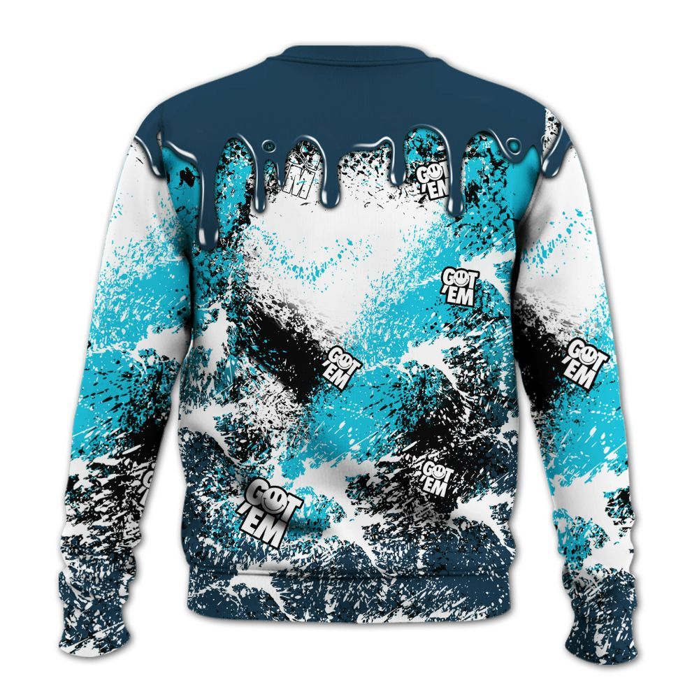Sweatshirt To Match Air Navy Baltic Blue - Dripping 23 Drip All Over Print