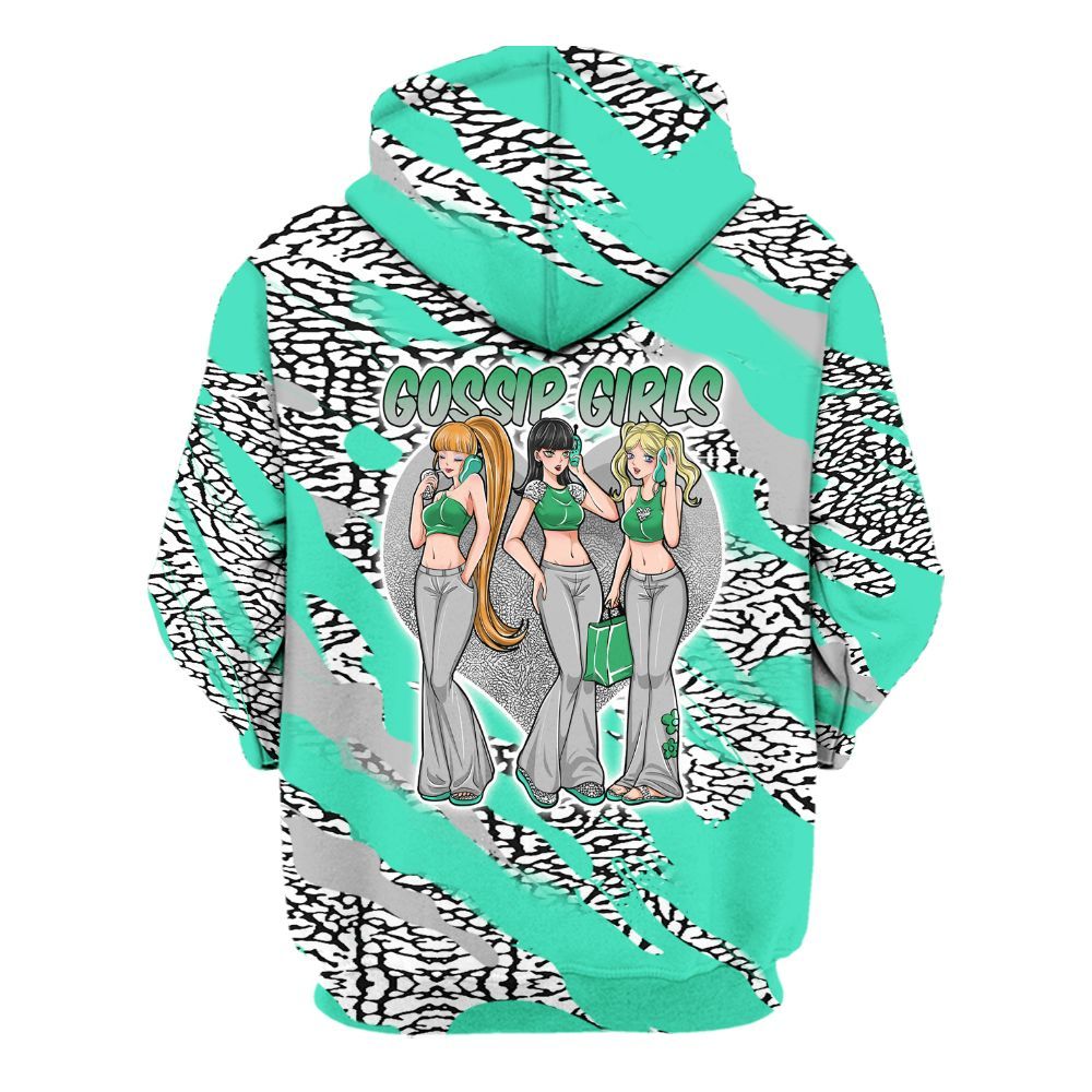 Hoodie To Match Black Green Glow 3s - Gossip'Girls All Over Print