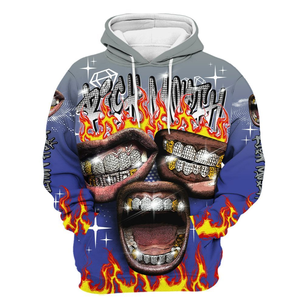 Hoodie To Match Shox TL Royal - Rich Mouth Fire Rap Retro 90s All Over Print