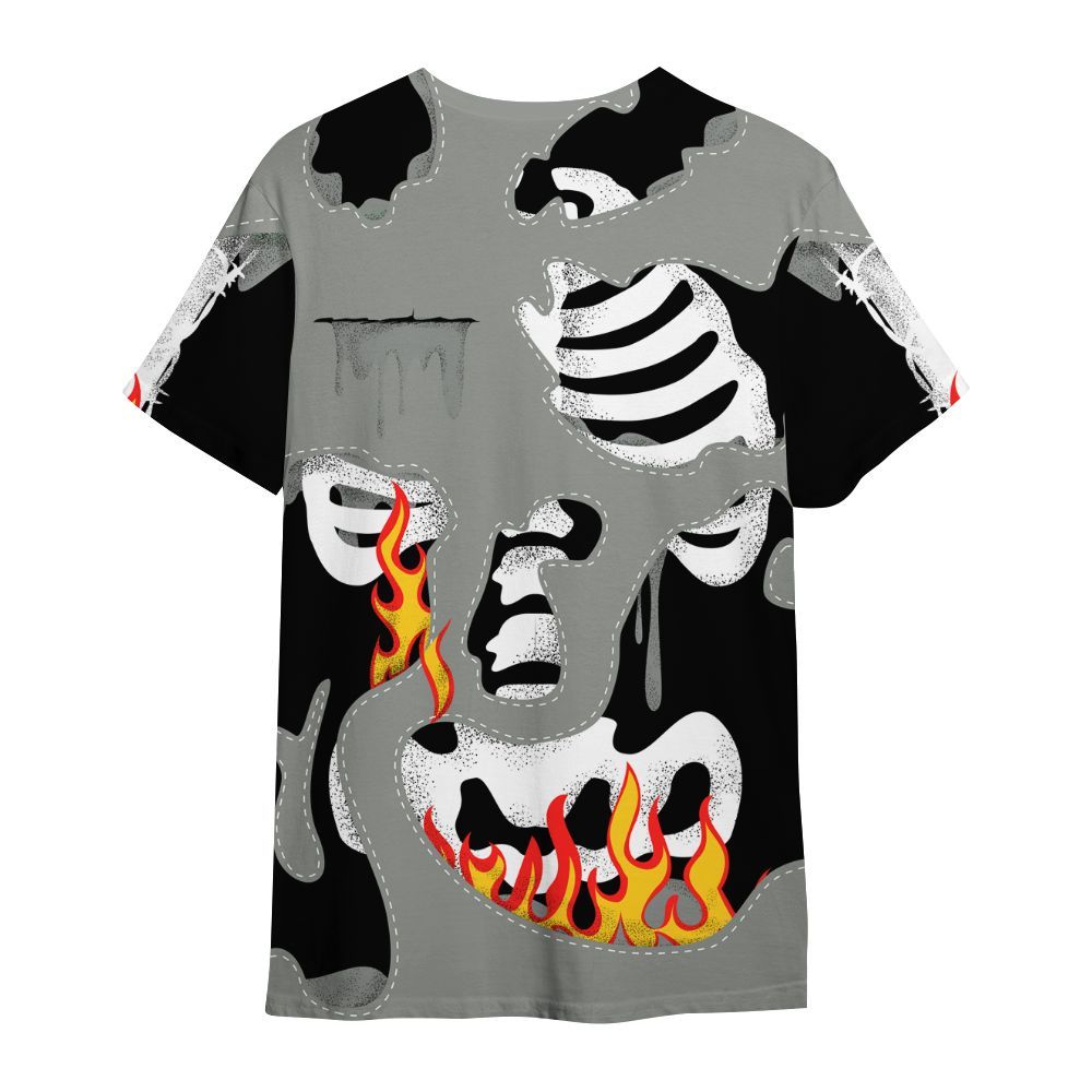 Shirt To Match Paris Olympics 4s - Skeleton Smile Flame Drip All Over Print