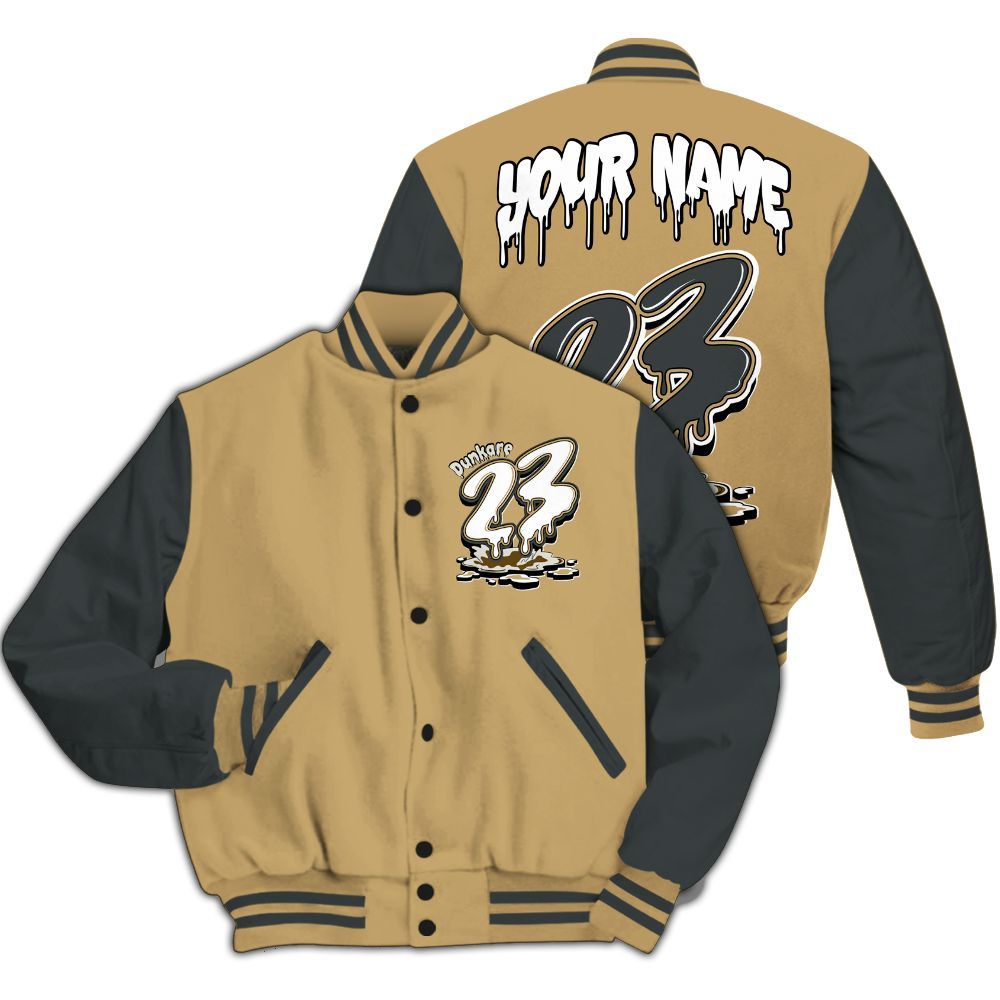 Varsity Jacket To Match Black LD 1000 - Custom Name 23 Drip All Over Print