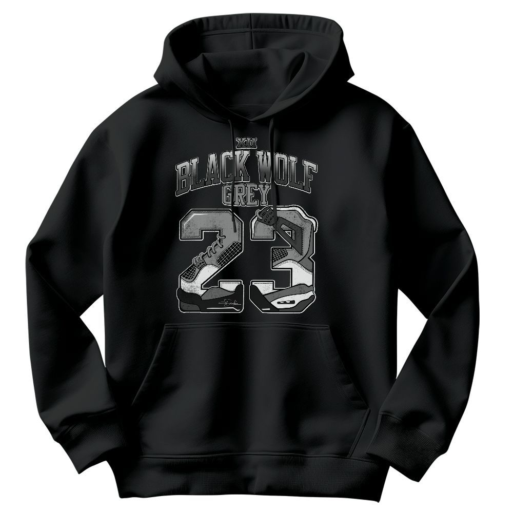 Sweatshirt To Match Black Wolf Grey 12s - Number 23 Dirty 4s Graphic