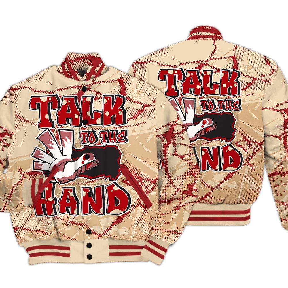 Varsity Jacket To Match Dunk Low Strawberry Waffle - Talk To Hand Profound Graphic Varsity Jacket Unisex