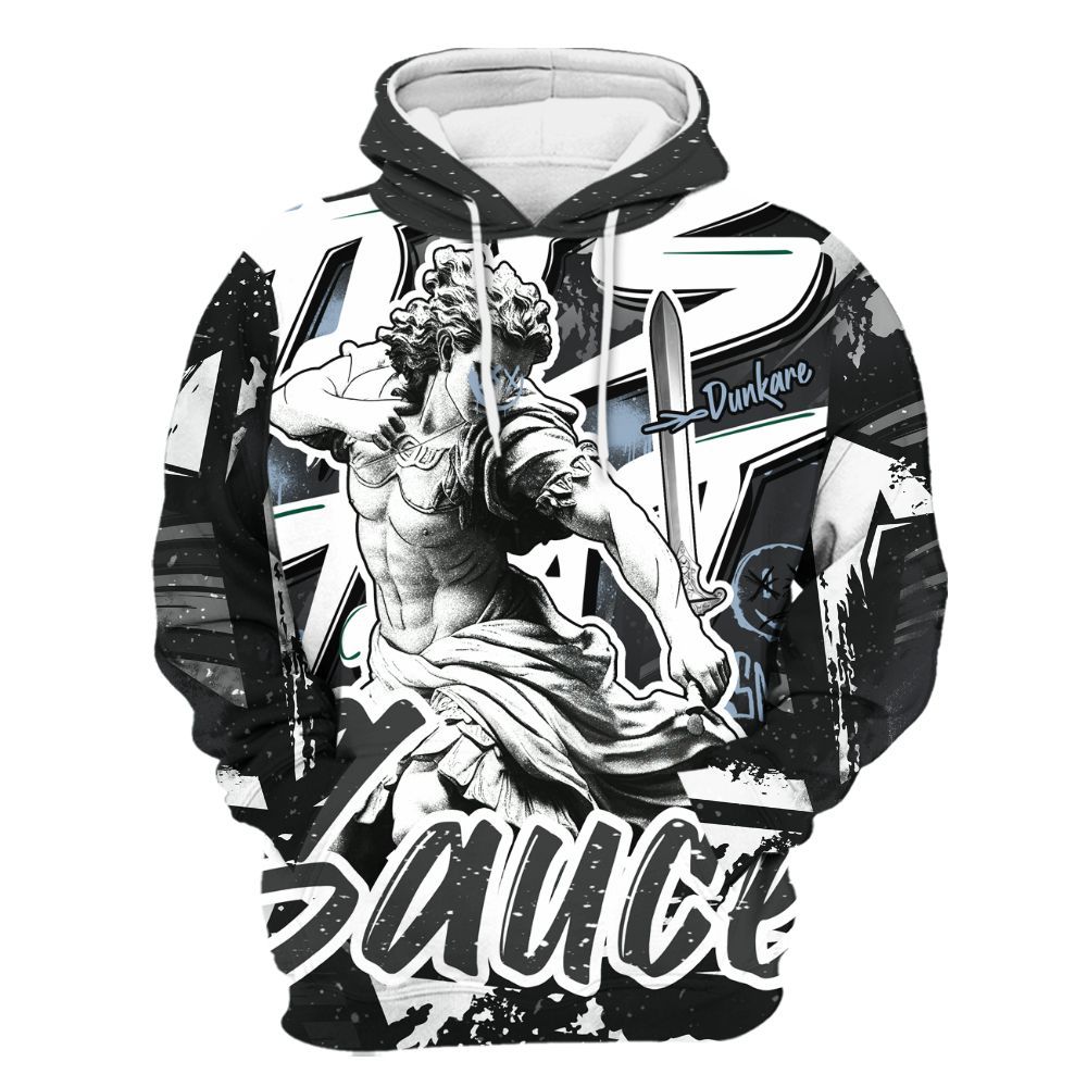Hoodie To Match Reverse Black White 6s - This That Sauce Retro All Over Print