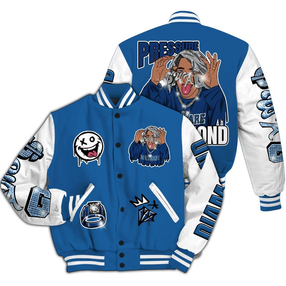 Varsity Jacket To Match French Blue 13s - Pressures Makes Varsity Jacket To Match All Over Print