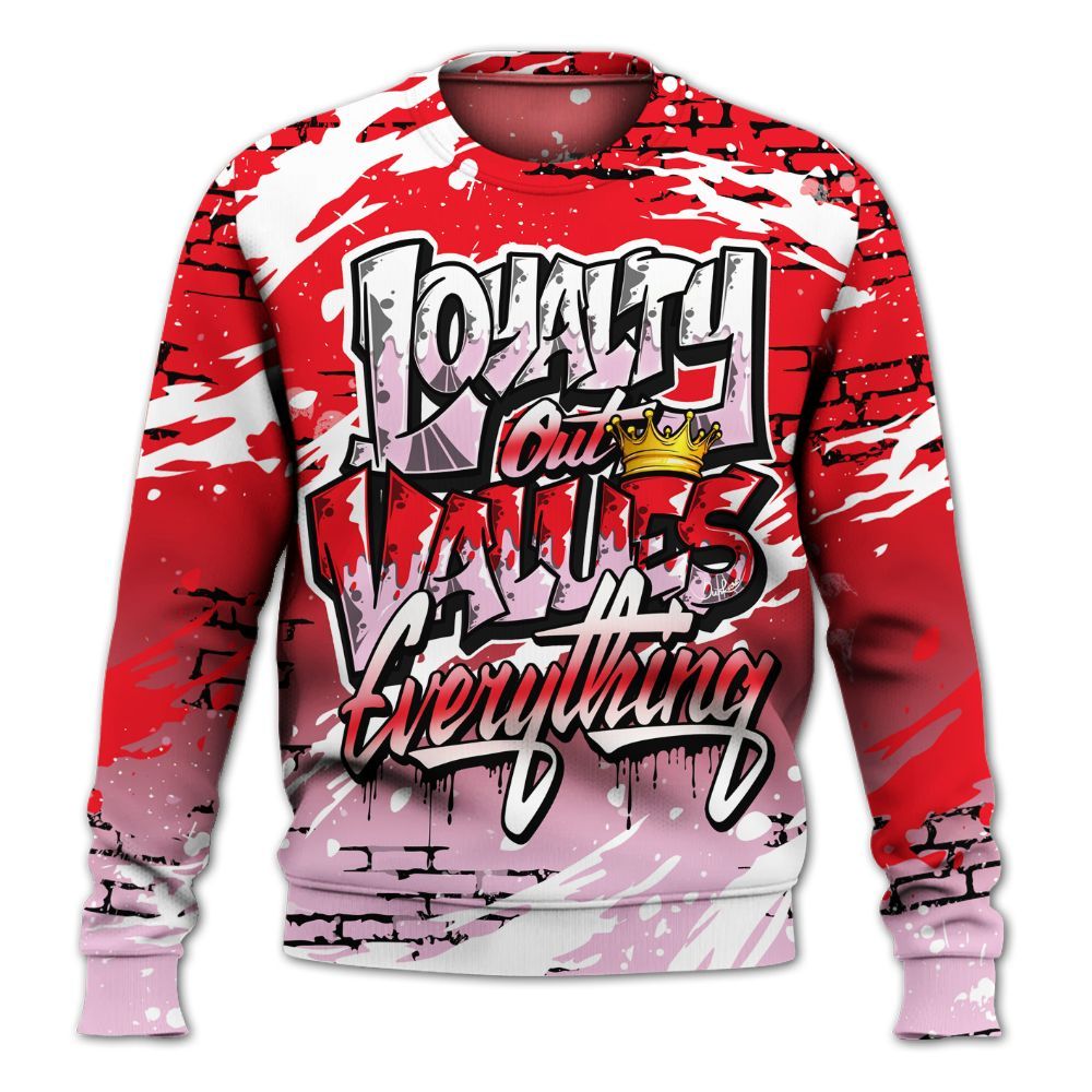 Sweatshirt To Match Zoom Vomero 5 Valentine's Day 2025 - Values Of Loyalty Drip All Over Print