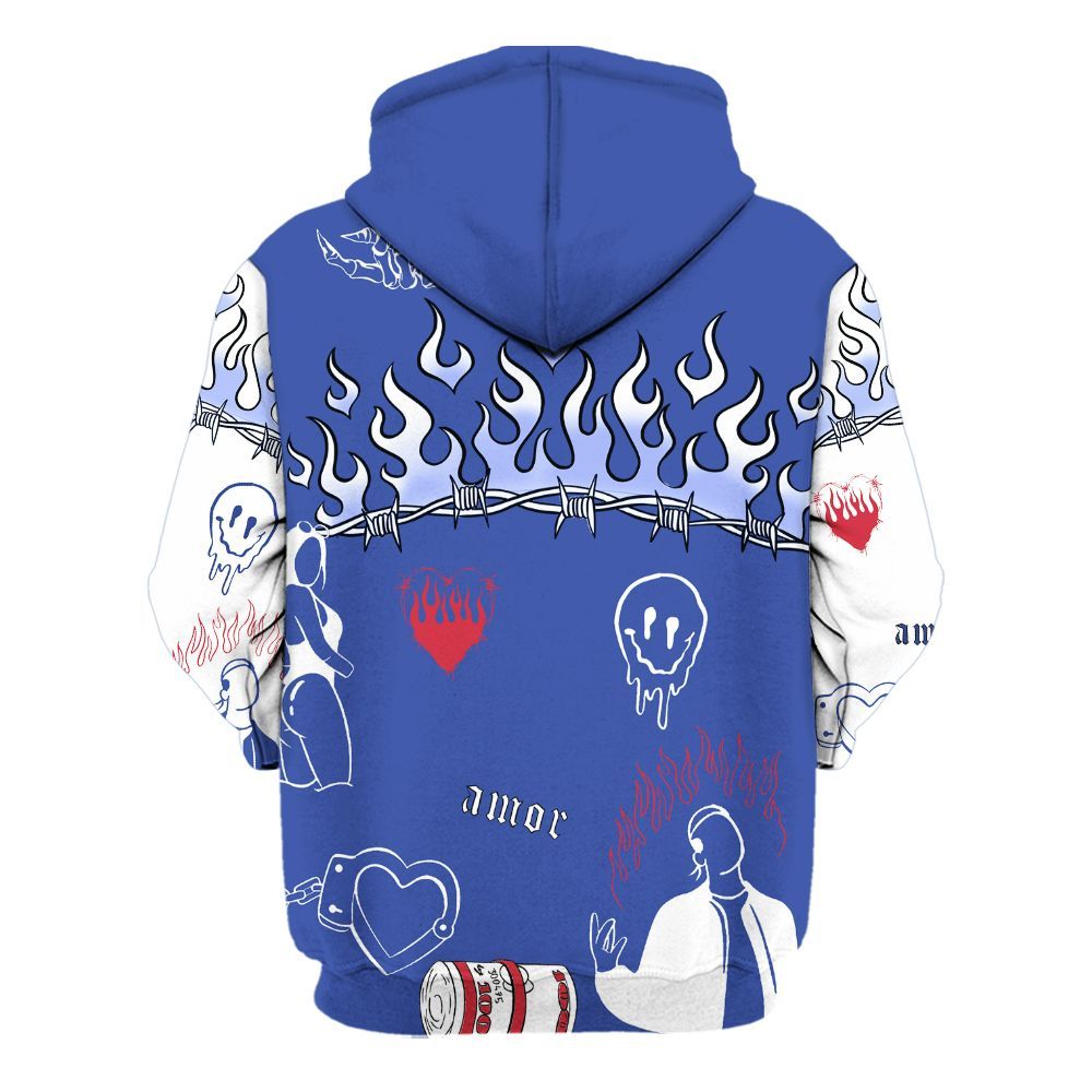 Hoodie To Match Air Griffey Max USA Red White Blue 1s - Snake Trust No One All Over Print