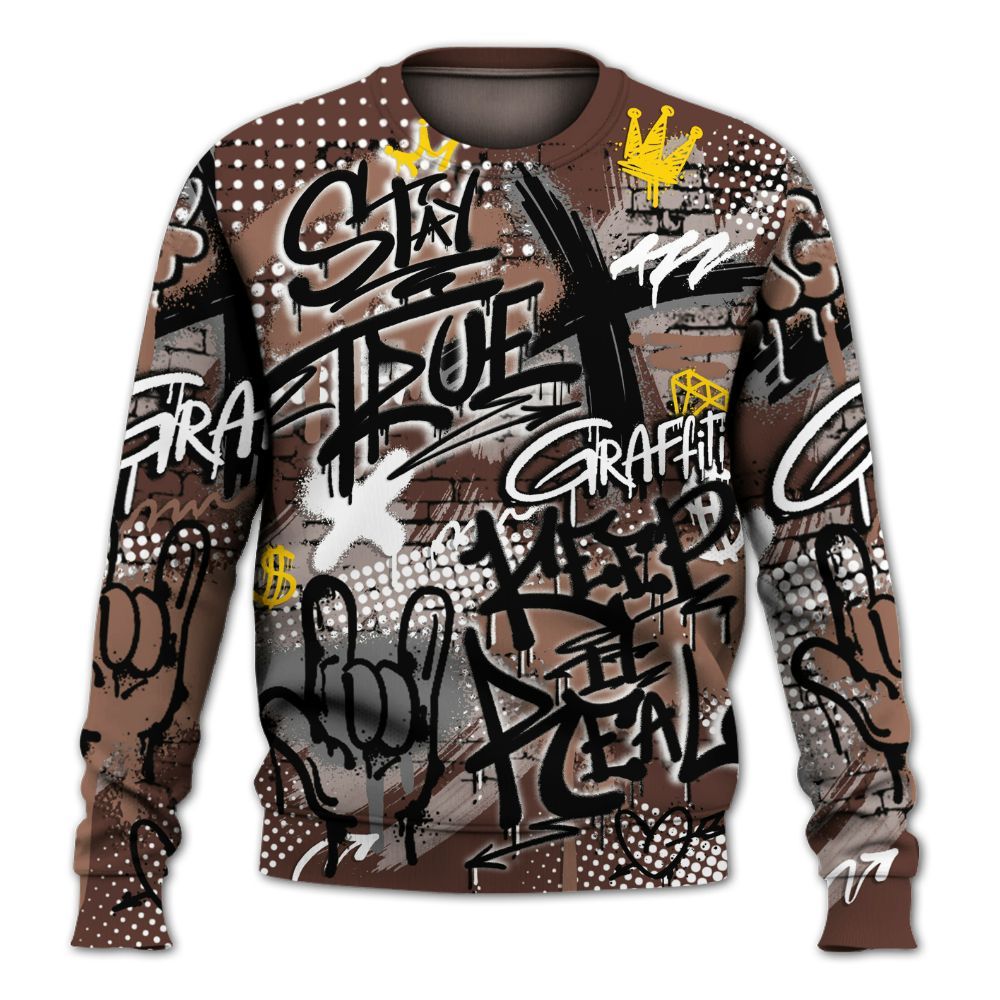 Sweatshirt To Match KD 4 Christmas - True It Real Graffiti Streetwear All Over Print