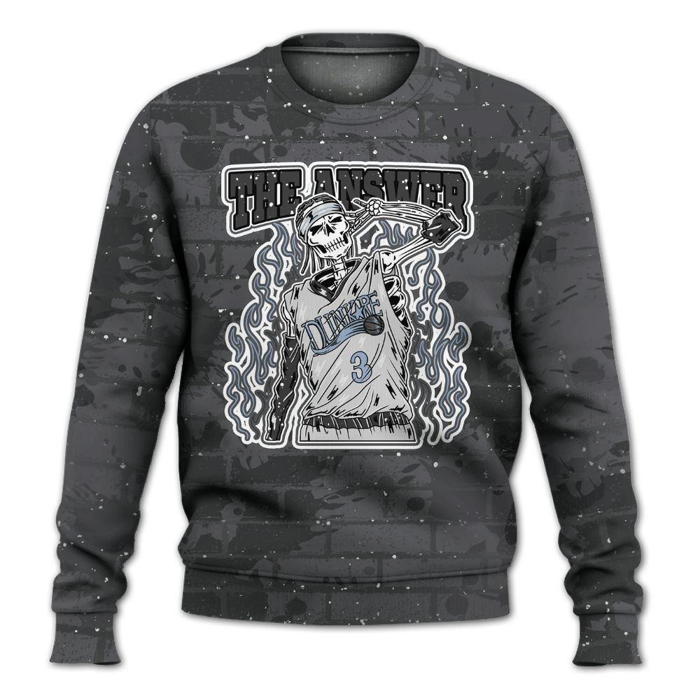 Sweatshirt To Match Reverse Oreo 6s - Allen Answer Skeleton Brick All Over Print