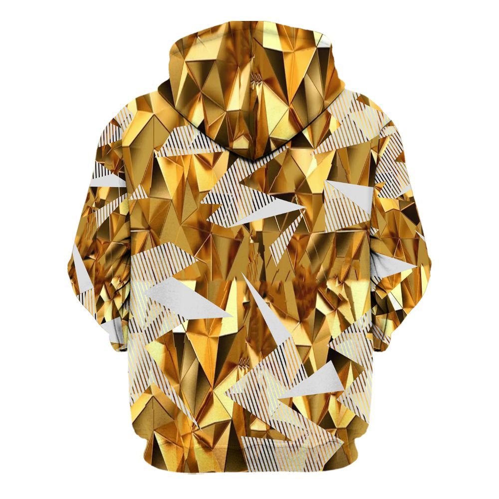 Hoodie To Match NET Gold 4s - Geometric Camouflage Pattern All Over Print