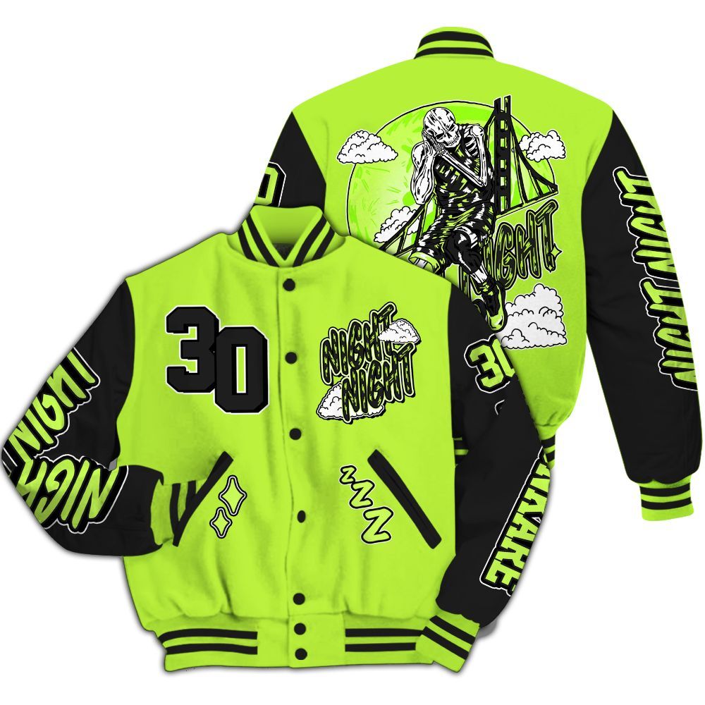Varsity Jacket To Match Air Force 1 Low Dance Volt - Seeya Skeleton All Over Print