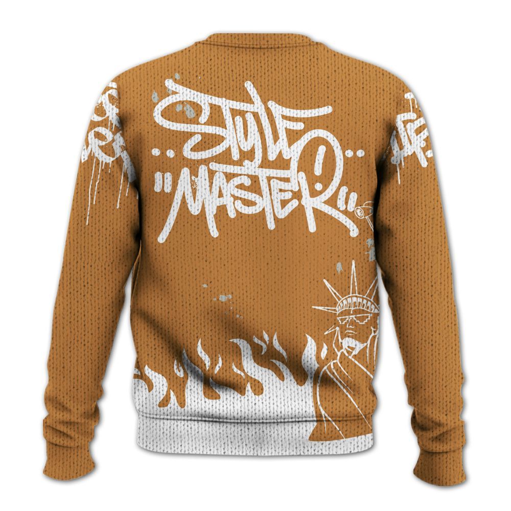 Knitted Sweater To Match Dunk Low Nature Wheat Suede - Graphic Fck Around Find Out