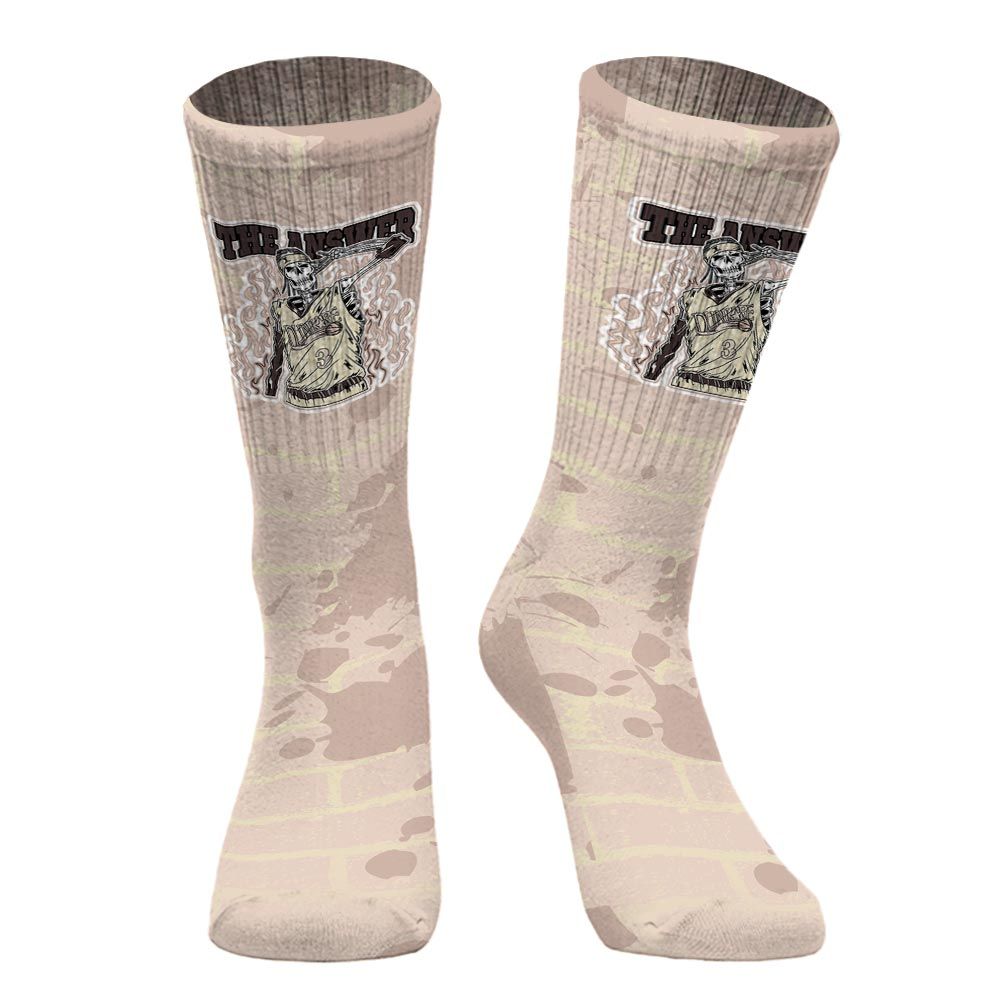 Sock To Match A Ma Maniere X Fossil Stone 4s - Allen Answer Skeleton Brick