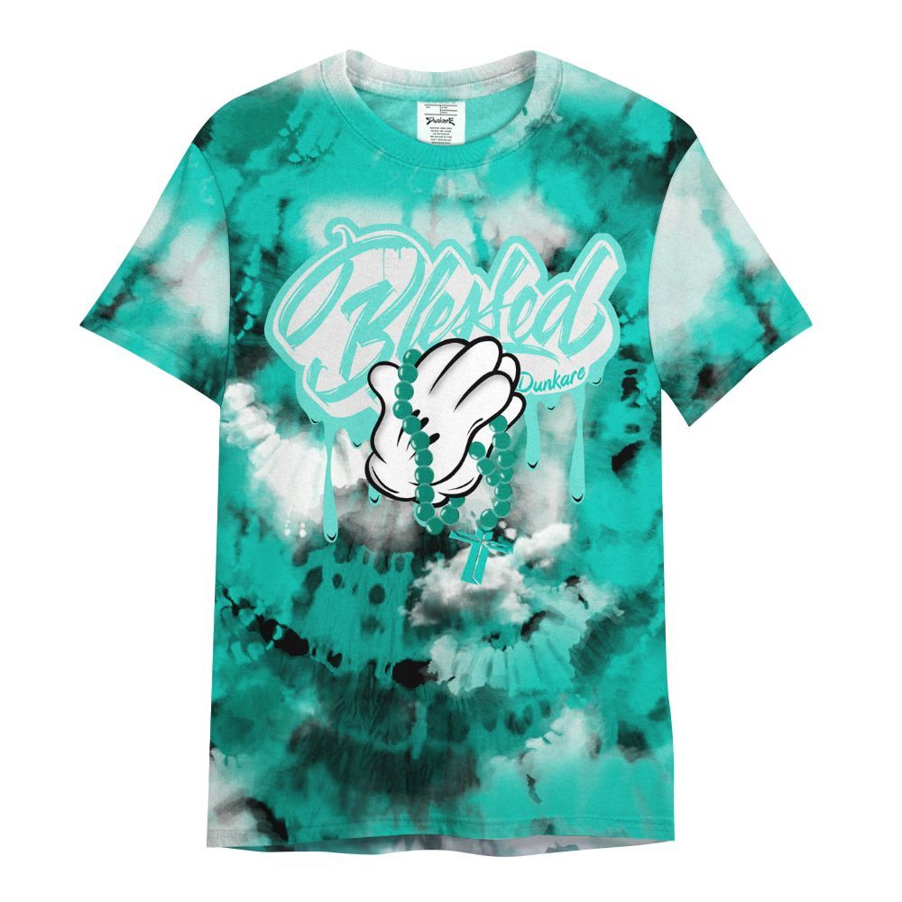 Shirt To Match Dunk Low Clear Jade - God Blessed Tie Dye All Over Print