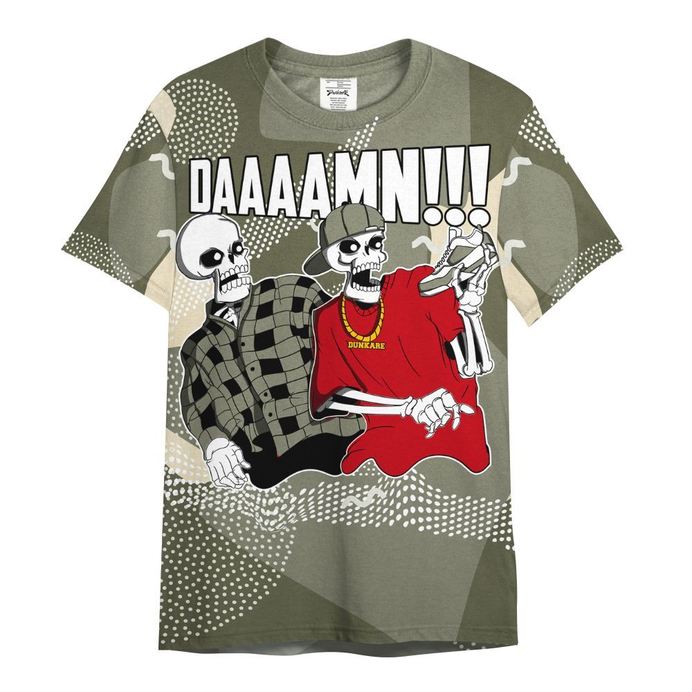 Shirt To Match Low OG Medium Olive 1s - Graphic Meme Damnn All Over Print