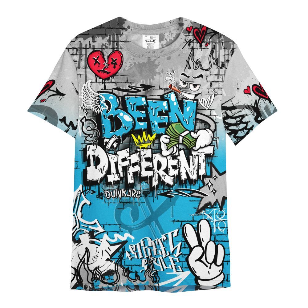 Shirt To Match Black University Blue 2026 14s - Been Dif2erent Drip Graffiti All Over Print