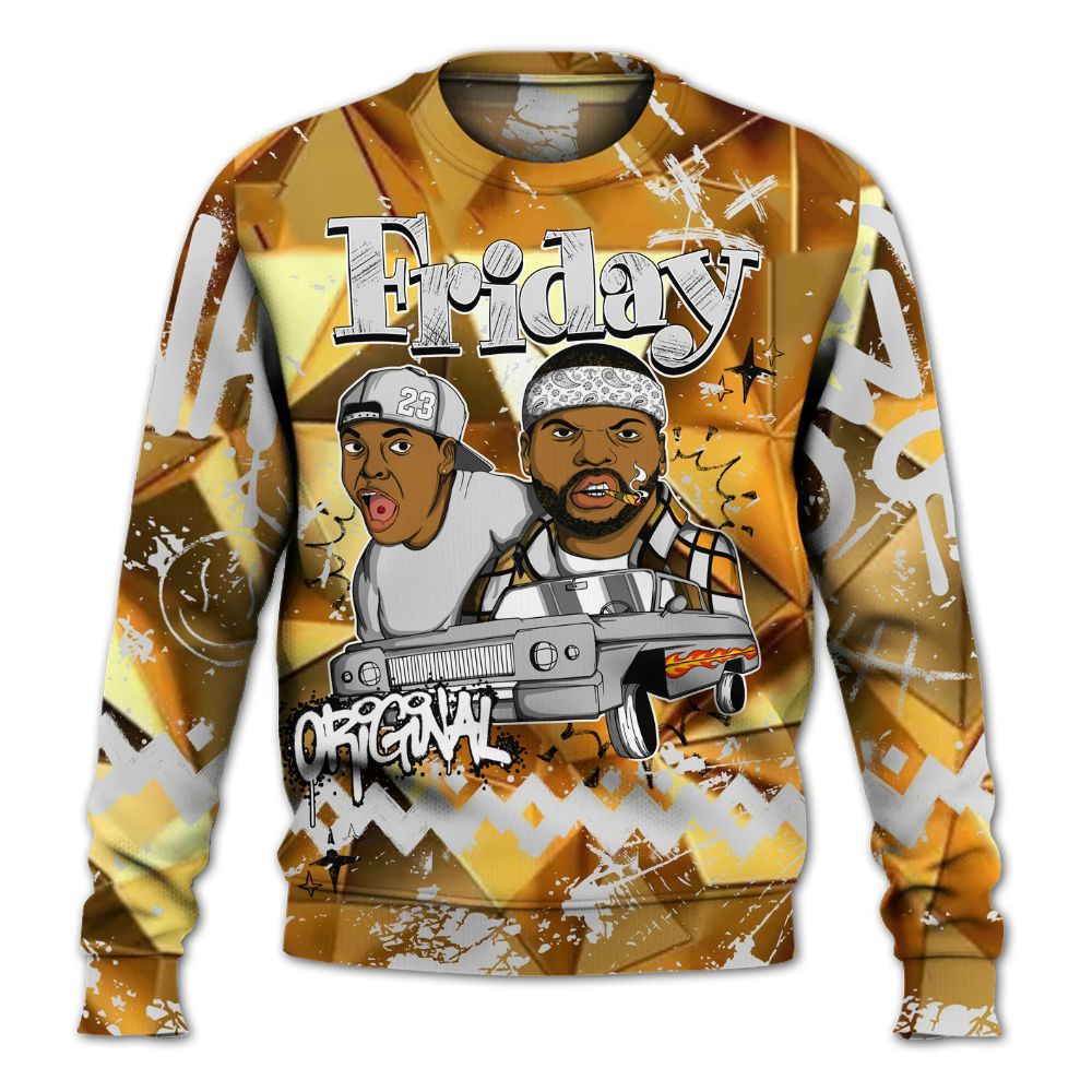 Sweatshirt To Match NET Gold 4s - Friday Sneaker Crayon All Over Print