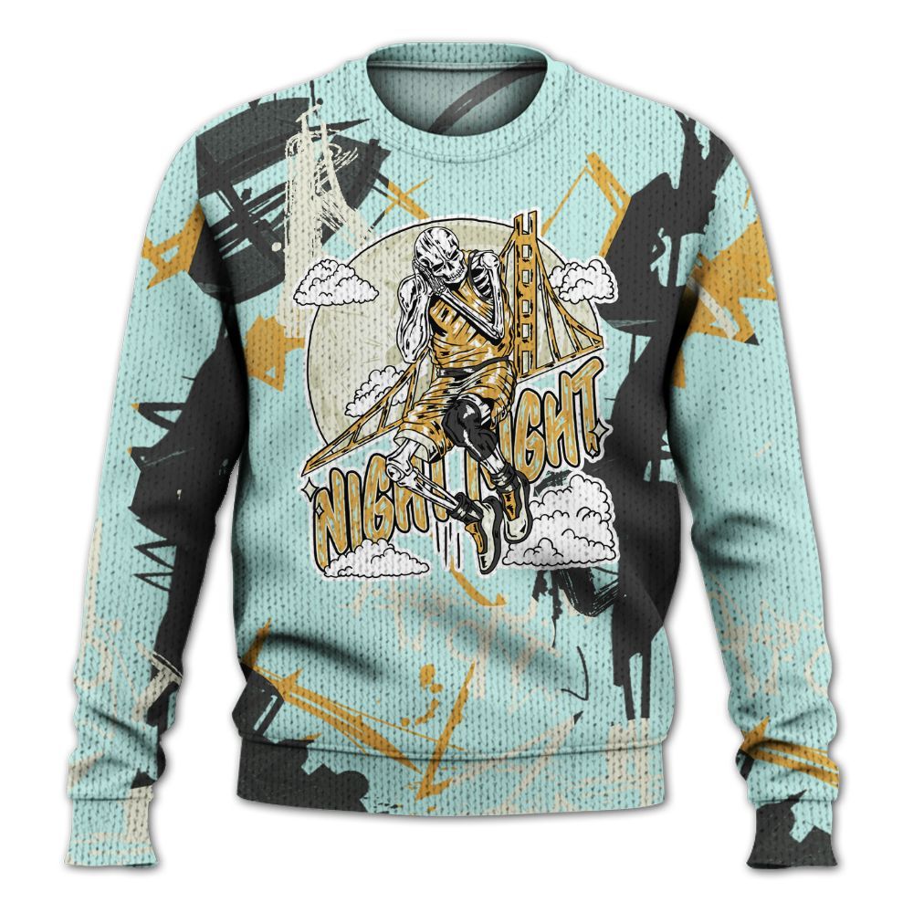 Knitted Sweater To Match Pure Platinum 4s - Seeya Skeleton Messyz