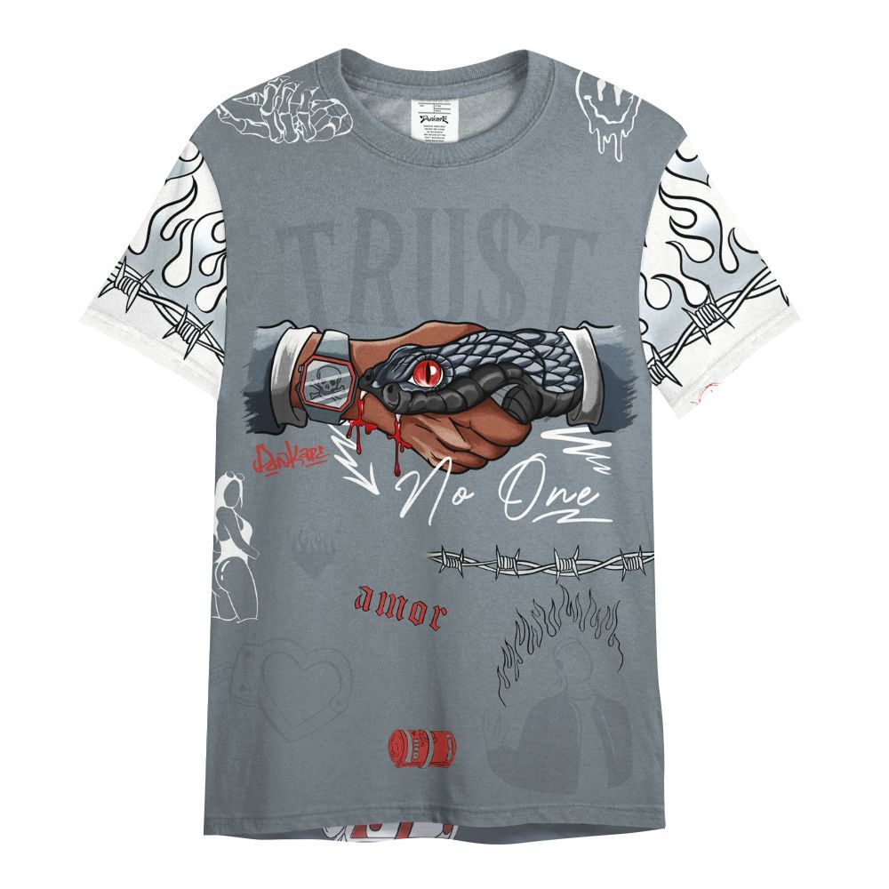 Shirt To Match Wolf Grey 13s - Snake Trust No One All Over Print