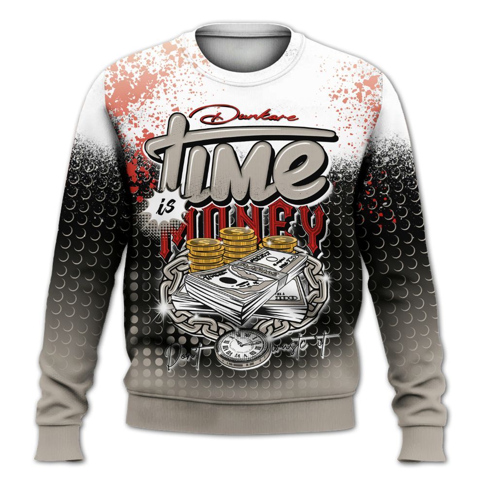 Sweatshirt To Match Low OG Phantom 1s - Halftone Time Is Money All Over Print