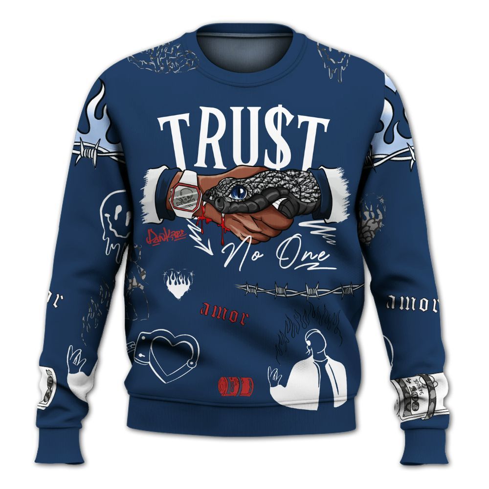Sweatshirt To Match SP Sport Royal 3s - Snake Trust No One All Over Print