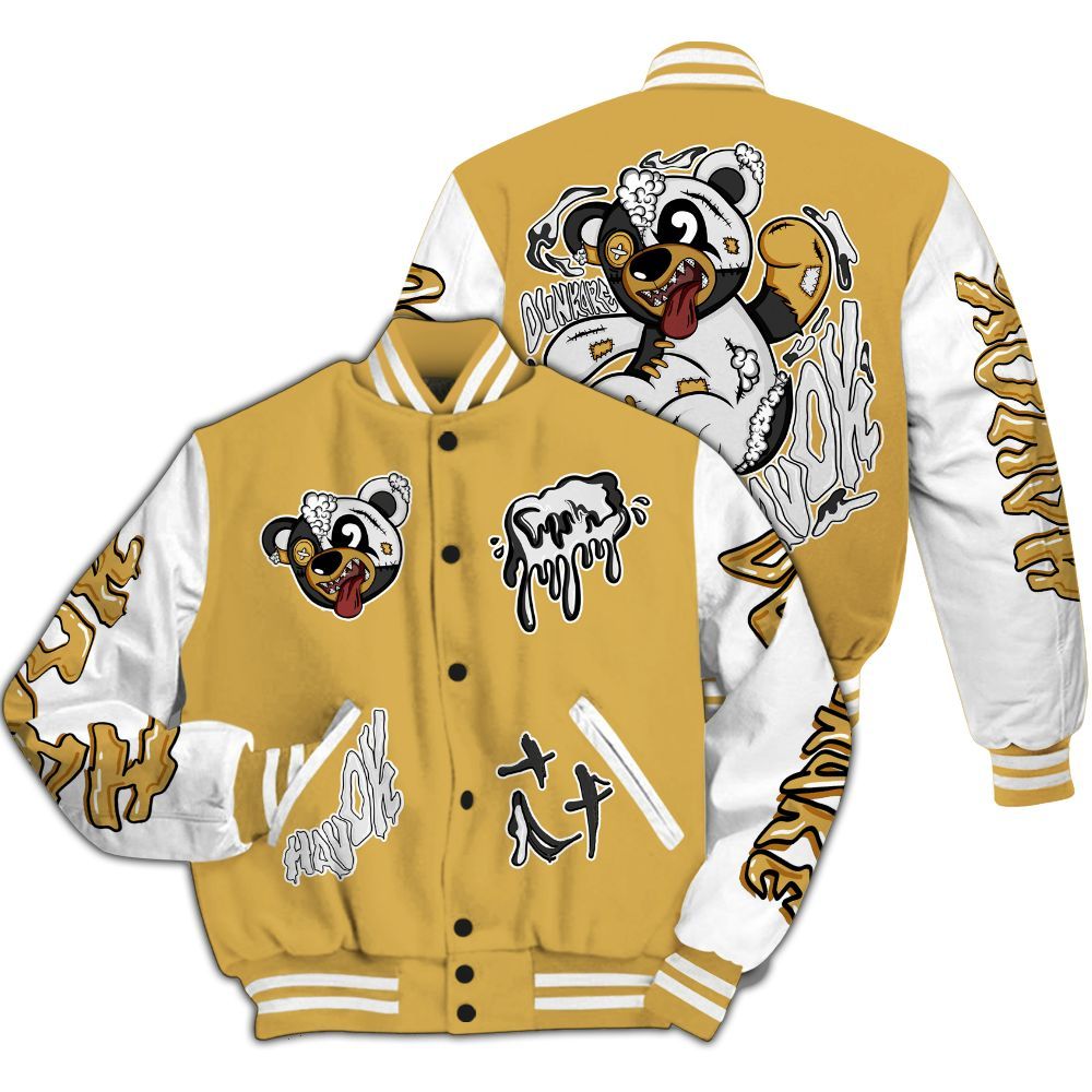 Varsity Jacket To Match Retro Light Ginger 14s - Havok Bear All Over Print