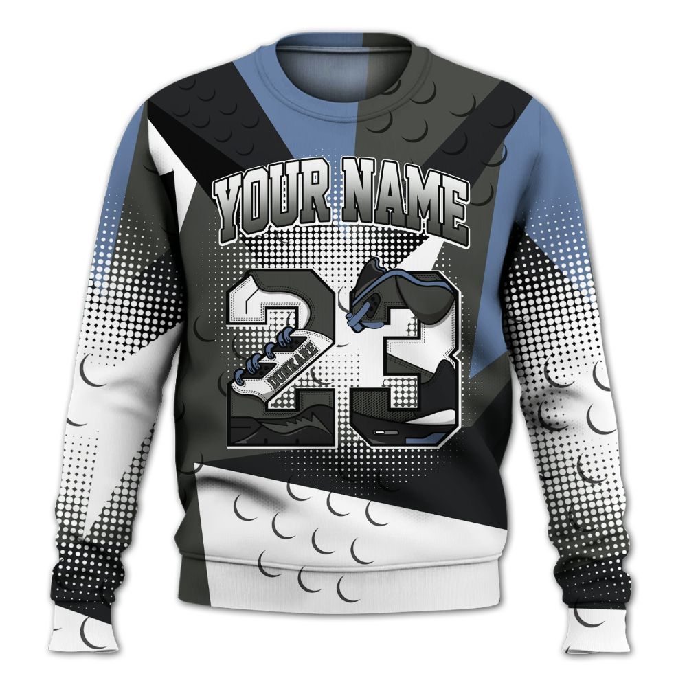 Sweatshirt To Match Mid Space Jam 1s - Poly Custom Name Number 23 5s All Over Print