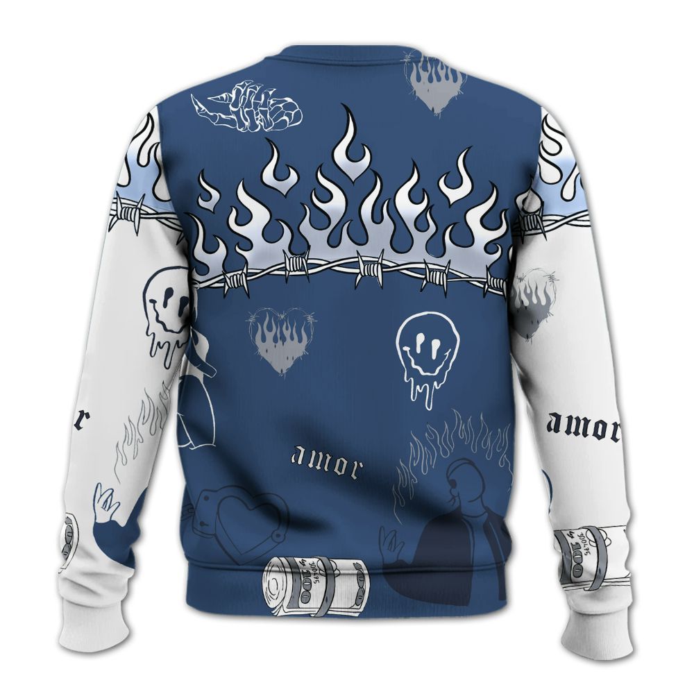 Sweatshirt To Match Midnight Navy 4s - Snake Trust No One All Over Print