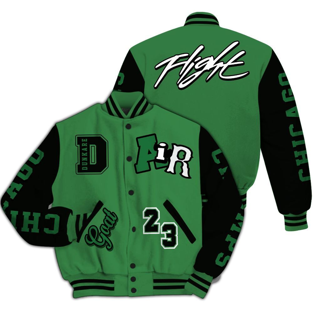 Varsity Jacket To Match Lucky Green 1s - AIR Number 23 GOAT All Over Print