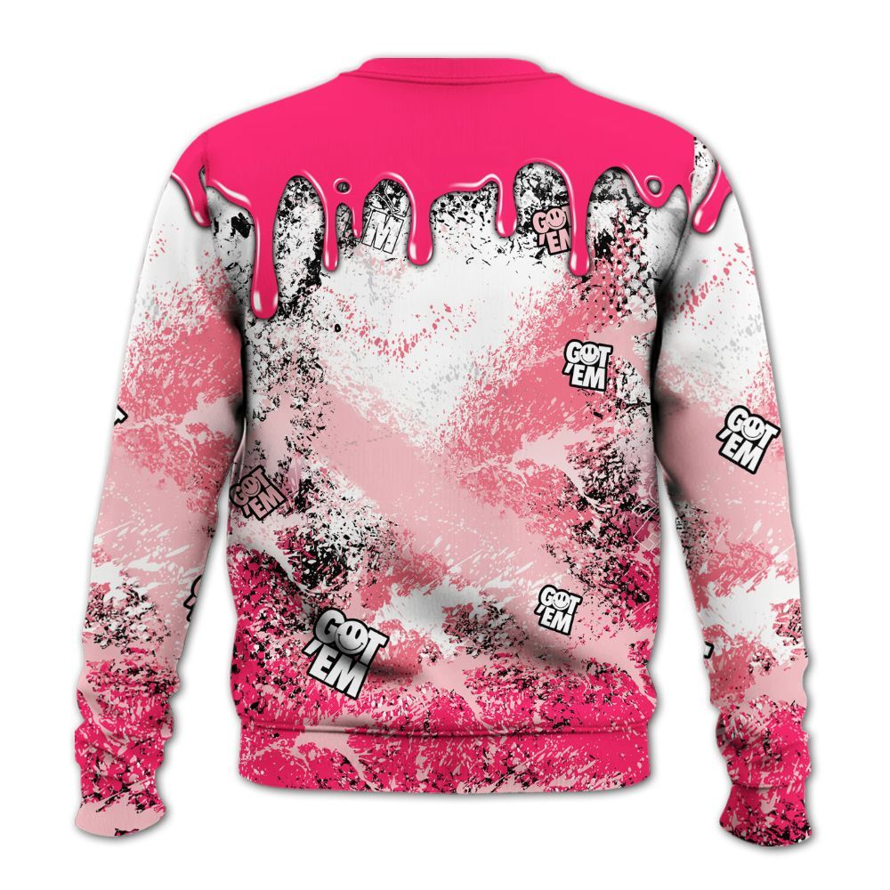 Sweatshirt To Match A'One Hyper Pink Shirt, Dripping 23 Drip All Over Print