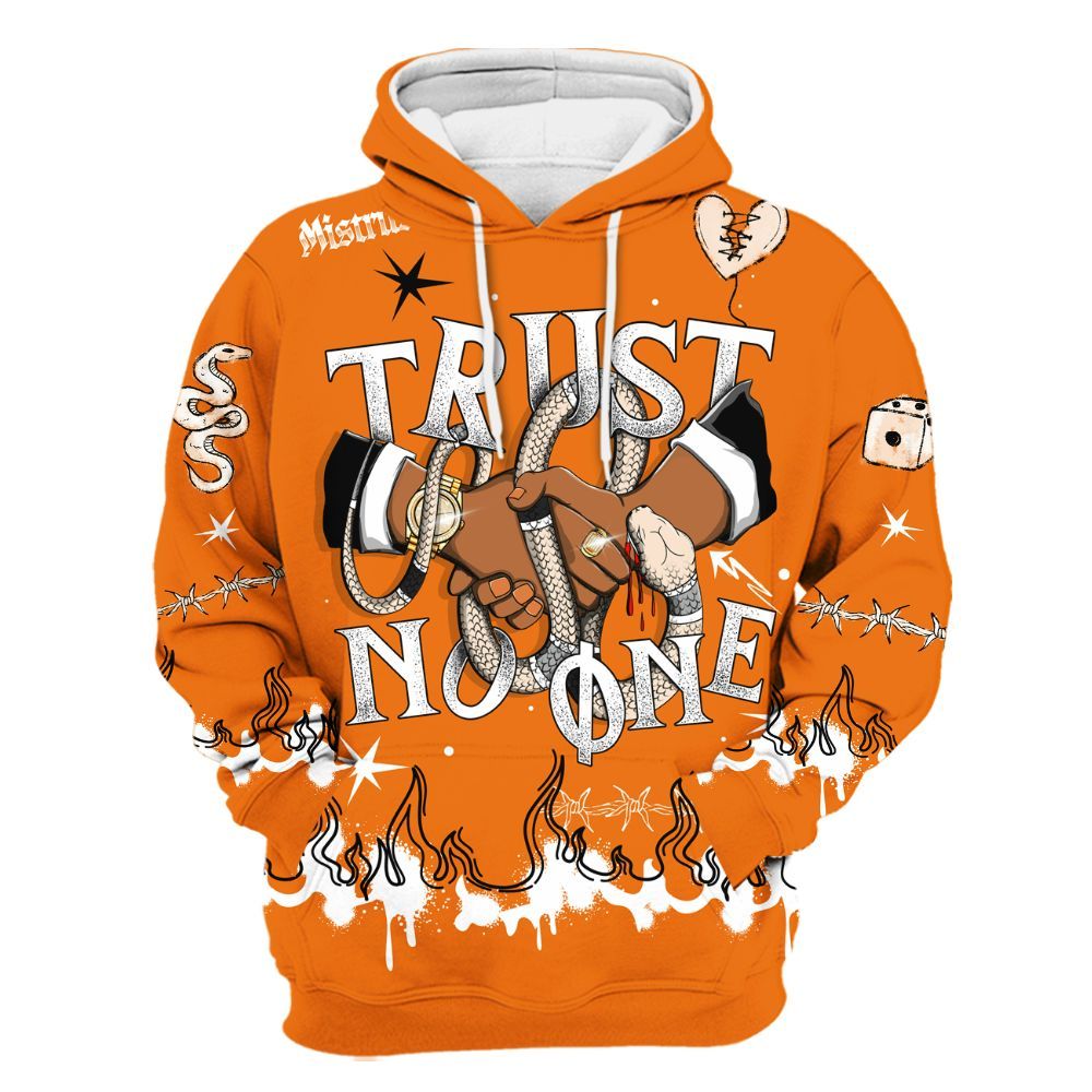 Hoodie To Match Orange Citrus 3s - Trust No One Snake-Bite Doodle Crayon All Over Print