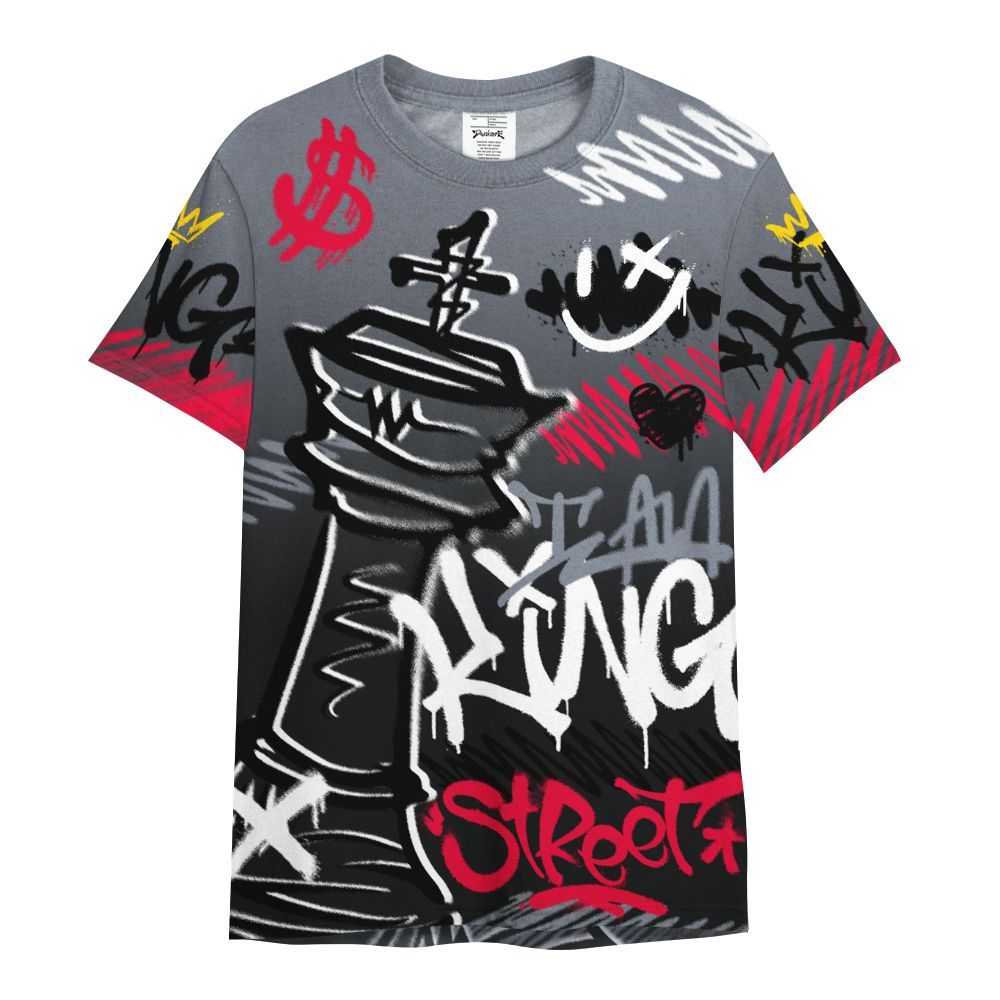 Shirt To Match Mid Black Metallic 1s - Street King Chess Streetwear All Over Print