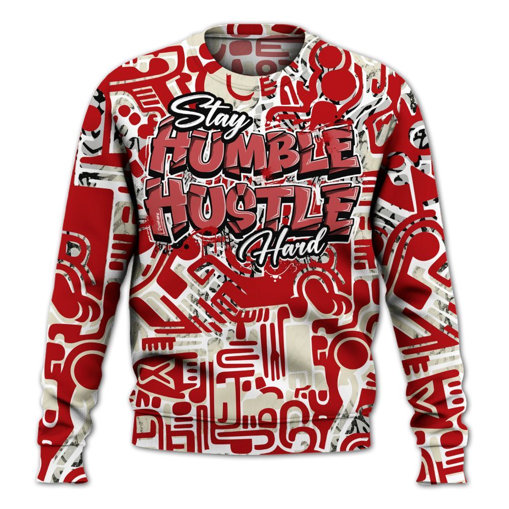 Sweatshirt To Match Cement Grey 3s - Humble Hustle Retro All Over Print