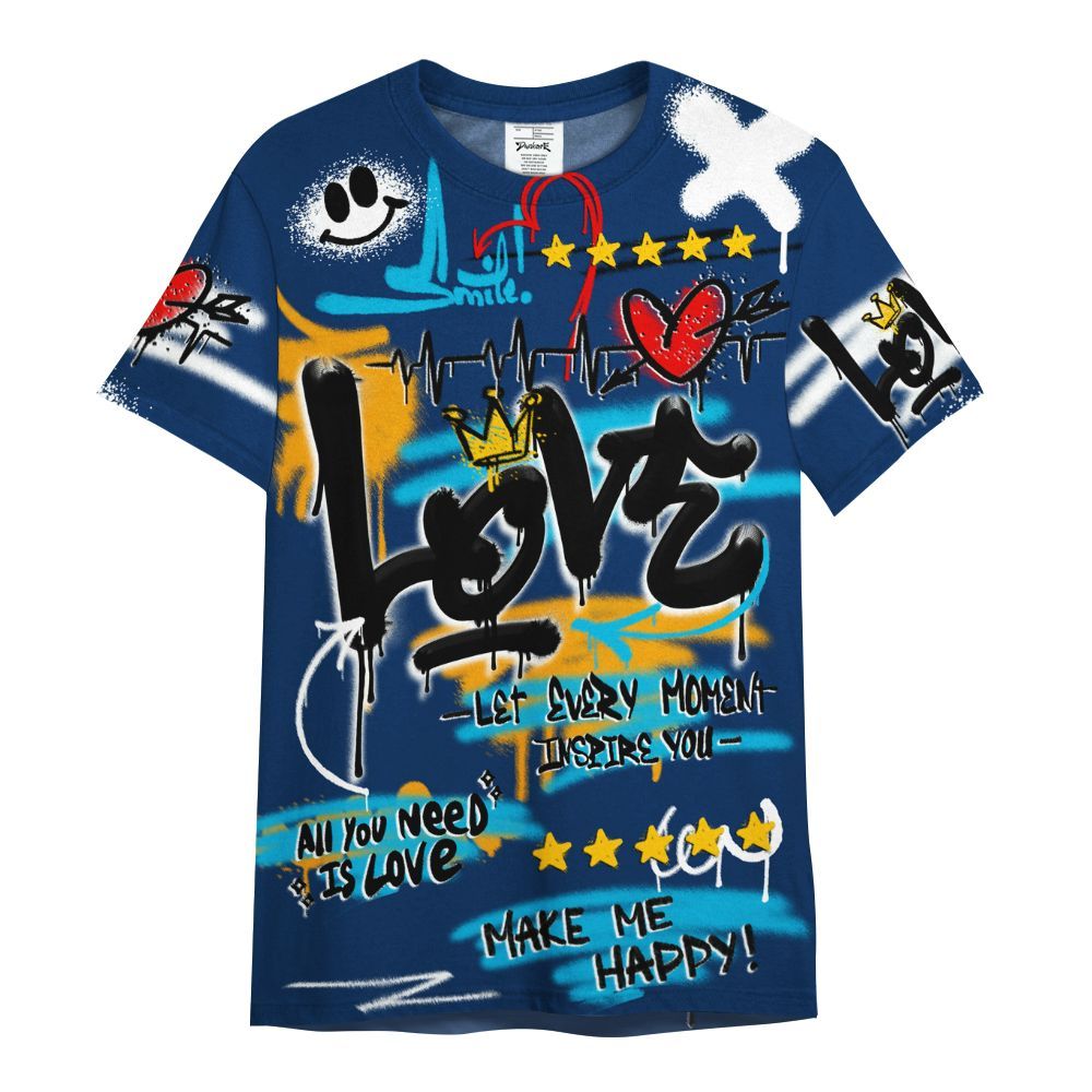 Shirt To Match Dunk Low GS Electric Algae - Happy Love Beats Graffiti Streetwear All Over Print