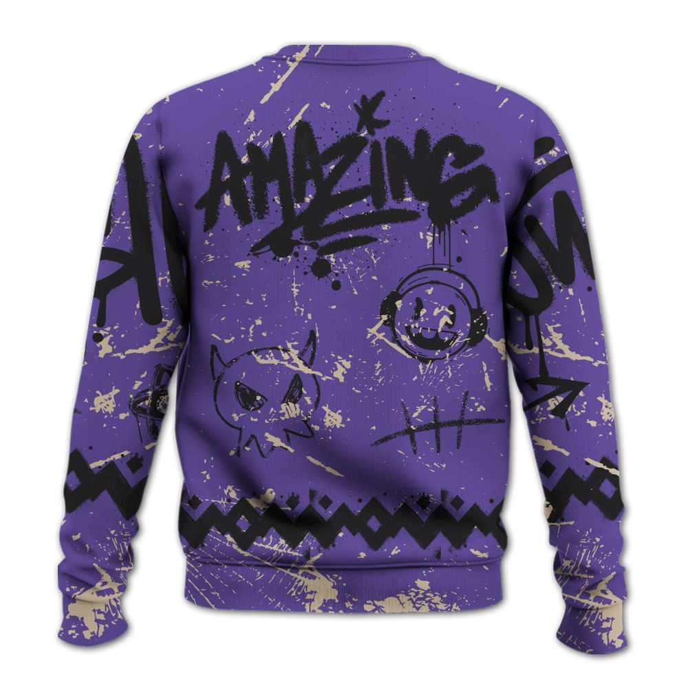 Sweatshirt To Match Air Max Waffle SP Voltage Purple - Friday Sneaker Crayon All Over Print