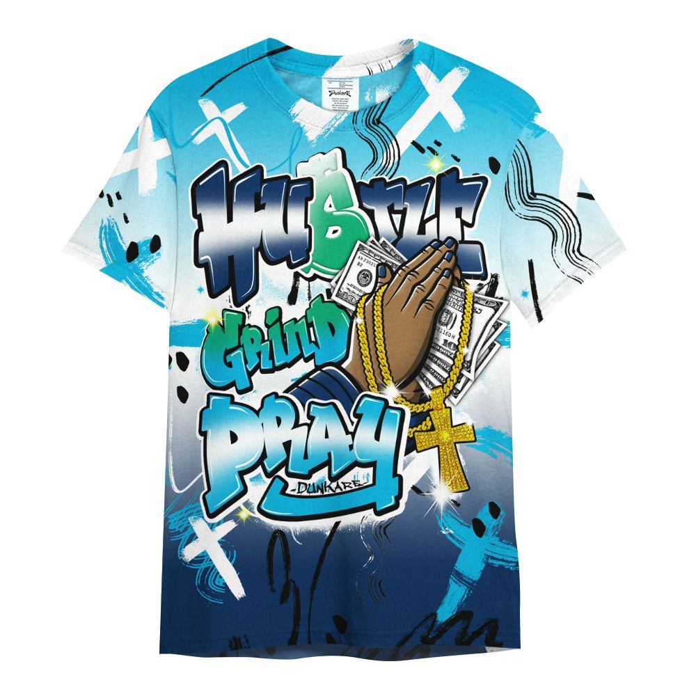 Shirt To Match Dunk Low GS Electric Algae - Money Hustle Grind Pray All Over Print