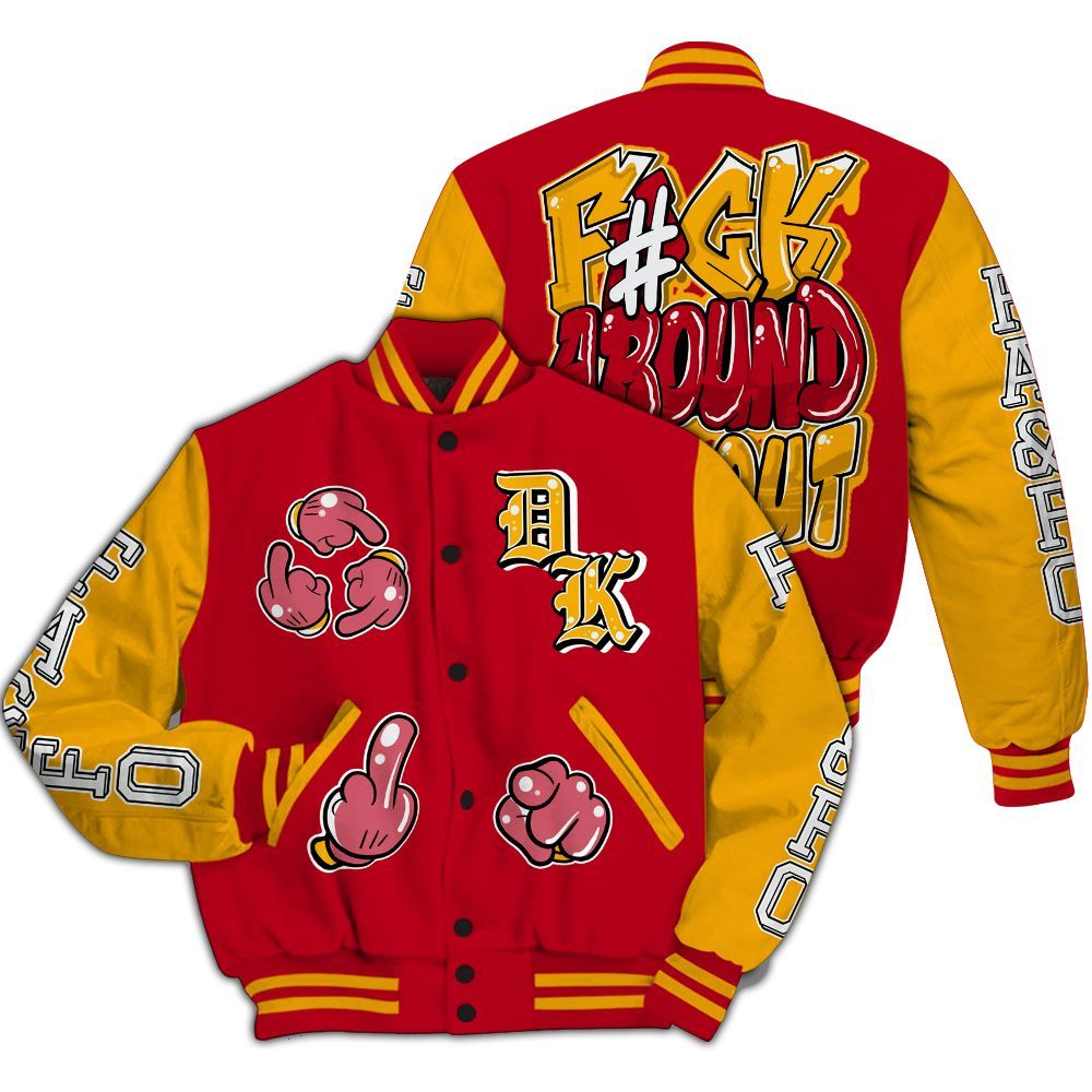 Varsity Jacket To Match Cardinal 7s - F Around Find Out Graphic All Over Print