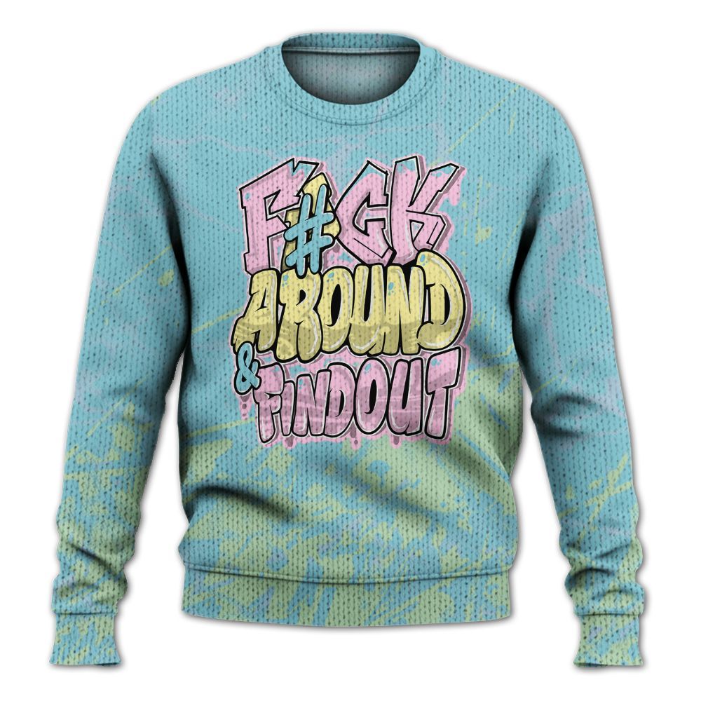 Knitted Sweater To Match SB Dunk Low Visty - F Around Find Out Graphic Profound