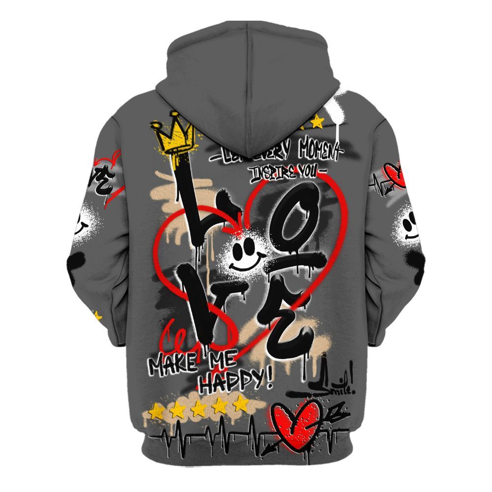 Hoodie To Match Kobe 9 EM Mamba - Happy Love Beats Graffiti Streetwear All Over Print