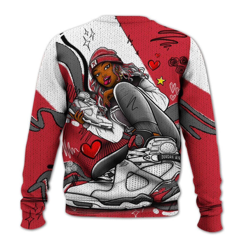 Sweater To Match Bunny 2025 8s - Sneaker Girl With Shoes Graphic