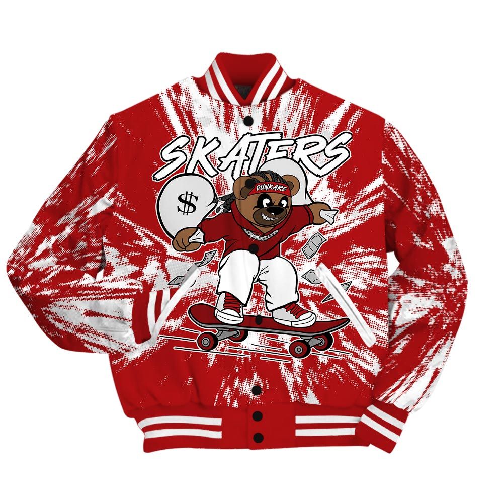 Varsity Jacket To Match Red Taxi 12s - Skaters Bear Luxury Varsity Jacket Unisex