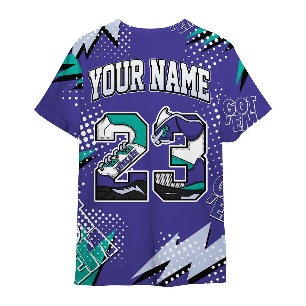 Shirt To Match Retro Grape 5s - 23 Custom Name 5s All Over Print