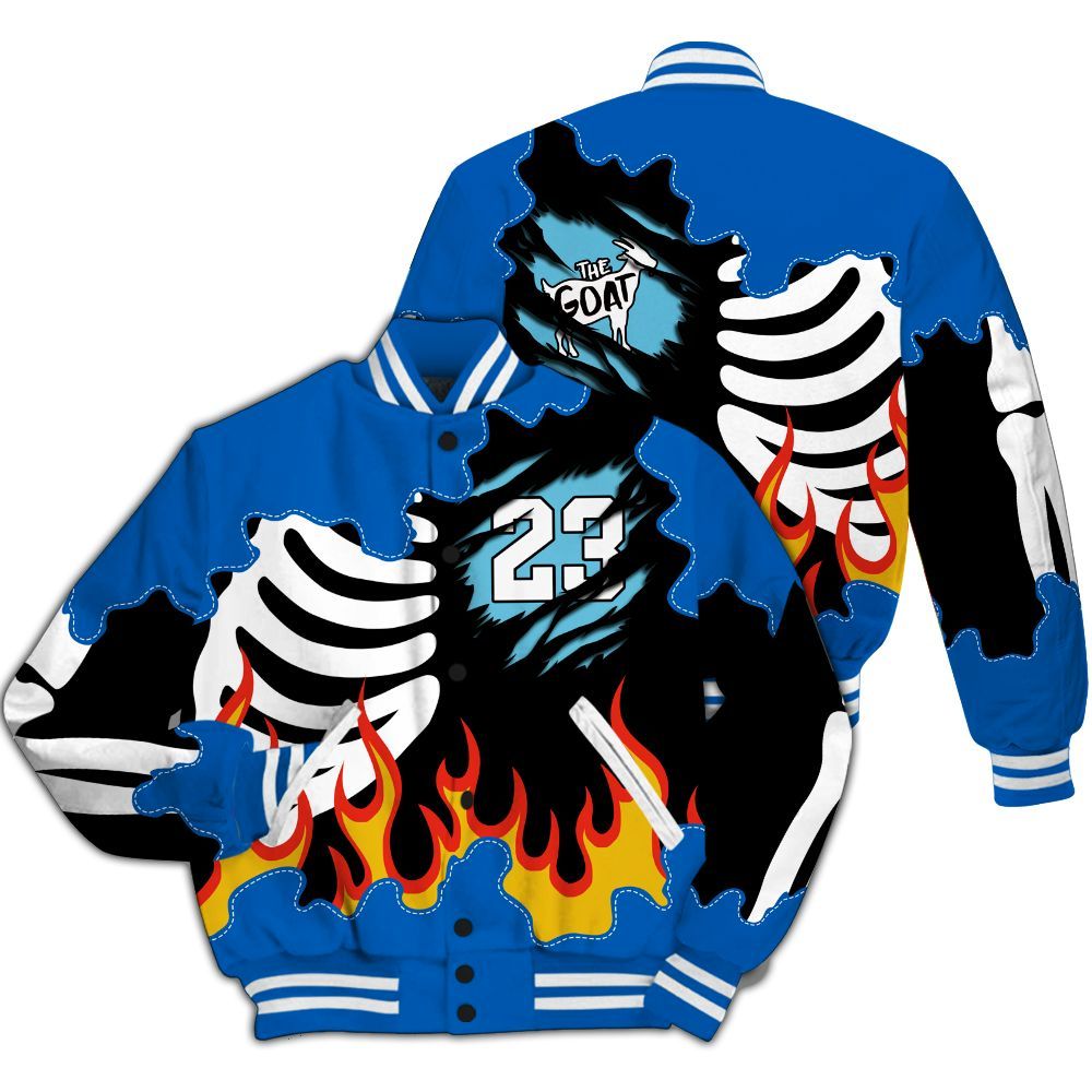 Varsity Jacket To Match Dunk Low Argon - Burning Skeleton 23 G.O.A.T All Over Print